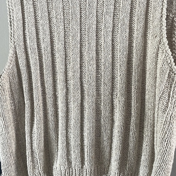 Vintage Belle Pointe Vest Women's LargeTan & Black Embroidered Knit - Picture 6 of 7